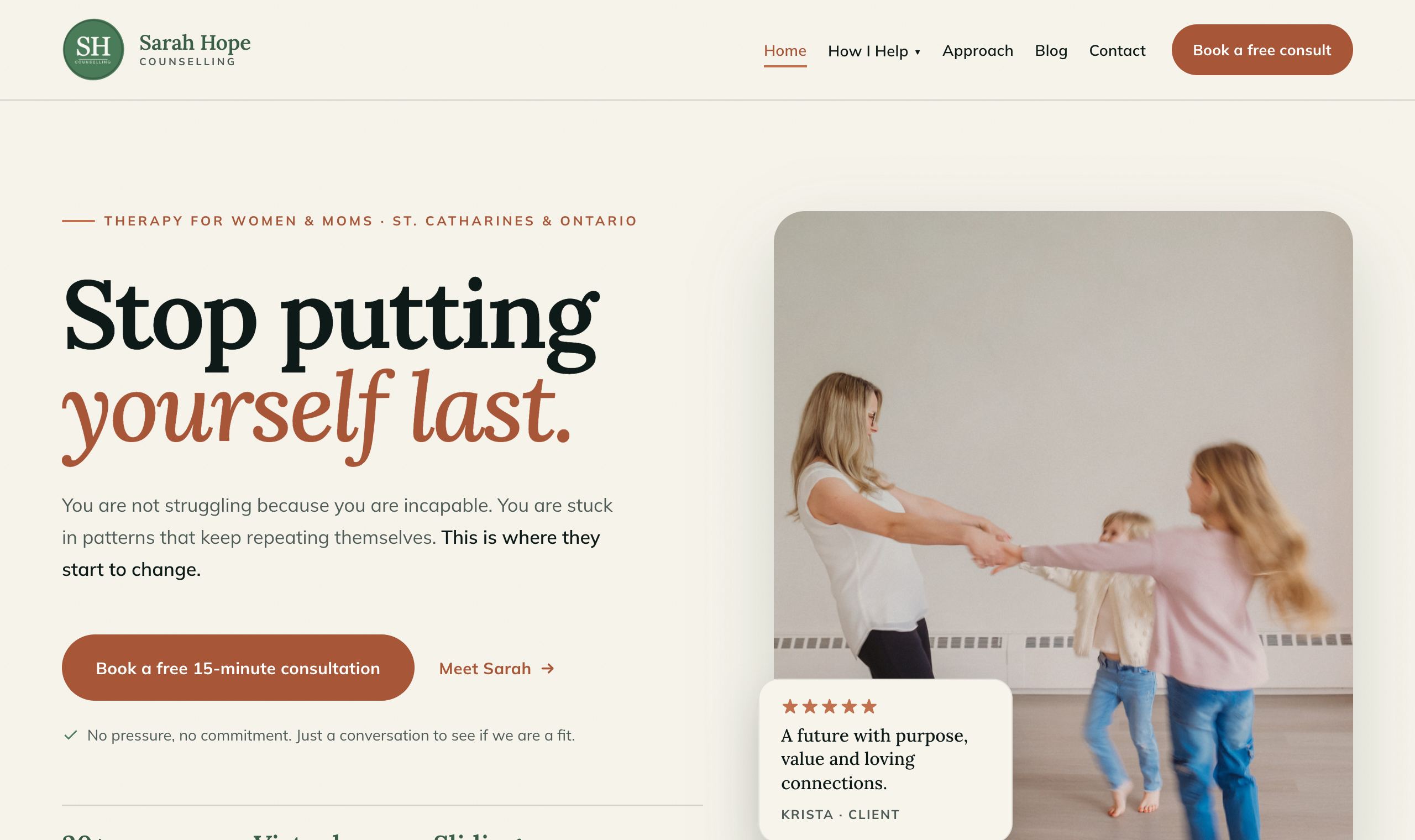 Above-the-fold preview of the You First homepage